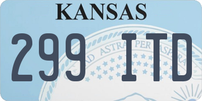 KS license plate 299ITD