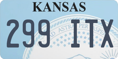 KS license plate 299ITX