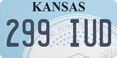 KS license plate 299IUD