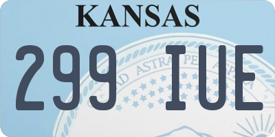 KS license plate 299IUE