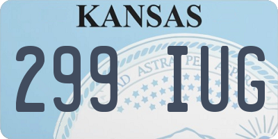 KS license plate 299IUG