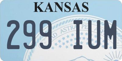 KS license plate 299IUM