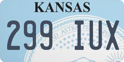 KS license plate 299IUX