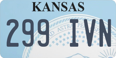 KS license plate 299IVN