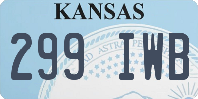KS license plate 299IWB