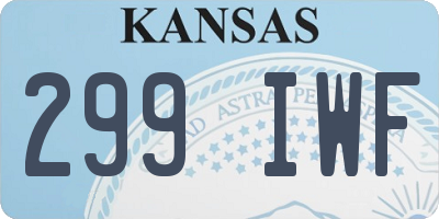 KS license plate 299IWF