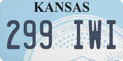 KS license plate 299IWI