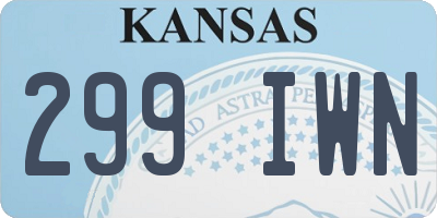 KS license plate 299IWN