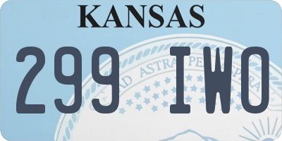 KS license plate 299IWO