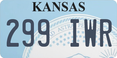 KS license plate 299IWR