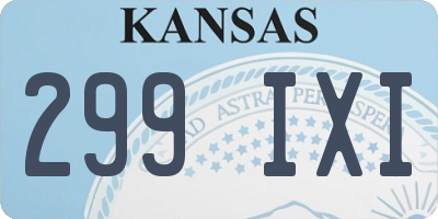 KS license plate 299IXI