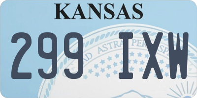 KS license plate 299IXW