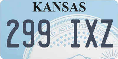 KS license plate 299IXZ