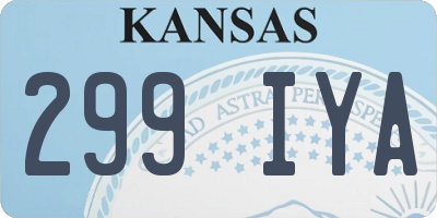 KS license plate 299IYA