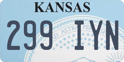 KS license plate 299IYN