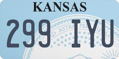 KS license plate 299IYU