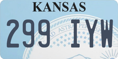 KS license plate 299IYW