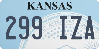 KS license plate 299IZA