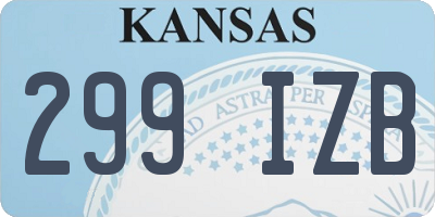 KS license plate 299IZB