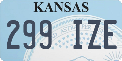 KS license plate 299IZE