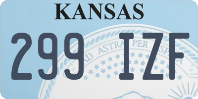 KS license plate 299IZF
