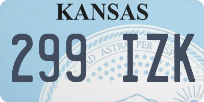 KS license plate 299IZK