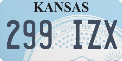KS license plate 299IZX