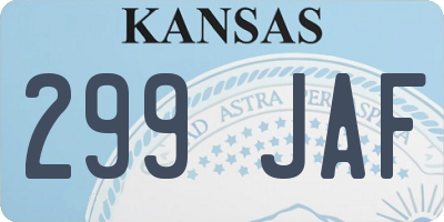 KS license plate 299JAF