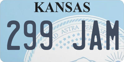 KS license plate 299JAM
