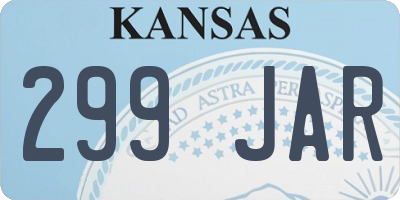 KS license plate 299JAR