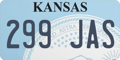 KS license plate 299JAS