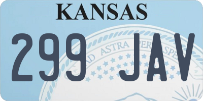KS license plate 299JAV