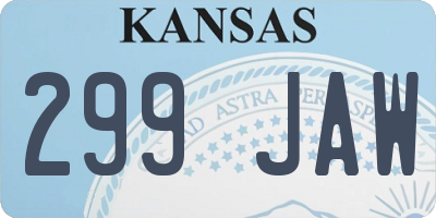 KS license plate 299JAW