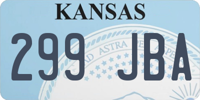 KS license plate 299JBA