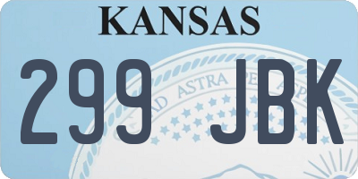 KS license plate 299JBK