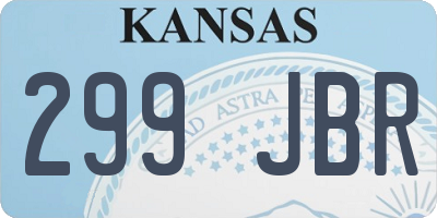 KS license plate 299JBR