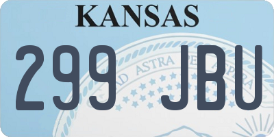 KS license plate 299JBU
