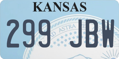 KS license plate 299JBW