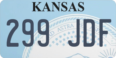 KS license plate 299JDF