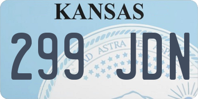 KS license plate 299JDN
