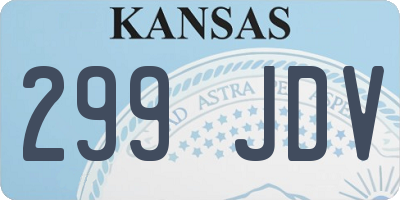 KS license plate 299JDV