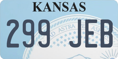 KS license plate 299JEB