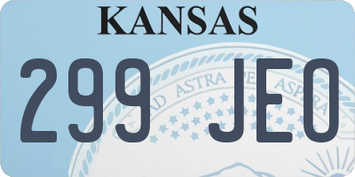 KS license plate 299JEO
