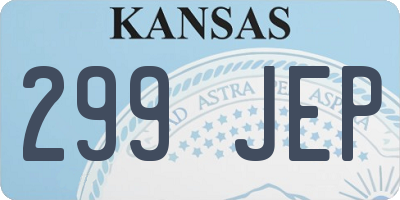 KS license plate 299JEP