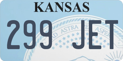 KS license plate 299JET