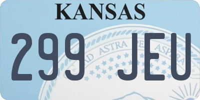 KS license plate 299JEU