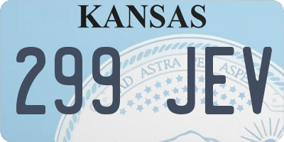 KS license plate 299JEV