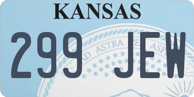 KS license plate 299JEW