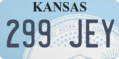 KS license plate 299JEY