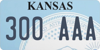 KS license plate 300AAA